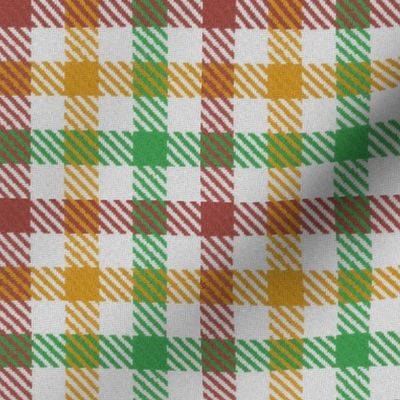 Tricolor Gingham Brown Yellow Green