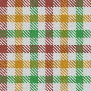 Tricolor Gingham Brown Yellow Green