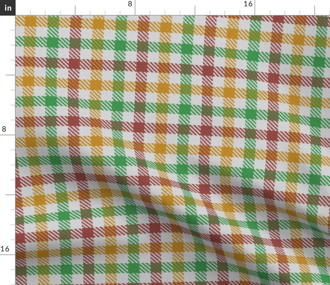 Tricolor Gingham Brown Yellow Green