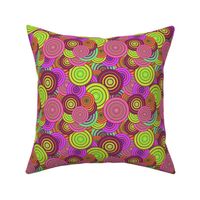 CRAZY RAINBOW CIRCLES PINK CHARTREUSE