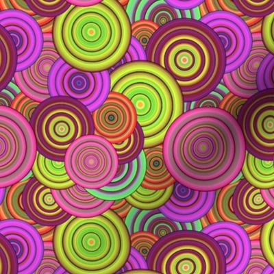 CRAZY RAINBOW CIRCLES PINK CHARTREUSE