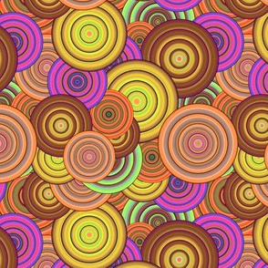 CRAZY RAINBOW CIRCLES PSYCHEDELIC mango melon caramel