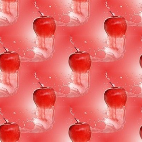 red apple and water