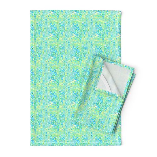 CSMC6 -  M - Marbled Lava Flow Texture in Clear Blue, Green Yellow - 4 inch repeat