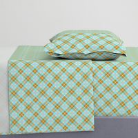 Plaid Mustard & Duckegg Mint Diagonal