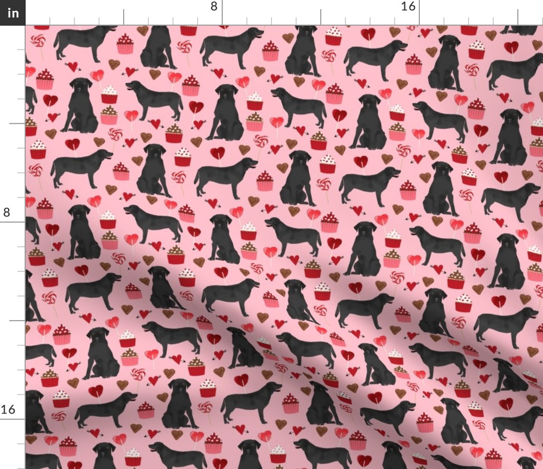 black labrador dog valentines fabric cute love dogs fabric