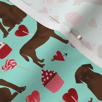 chocolate labrador dog valentines fabric cute love dogs fabric