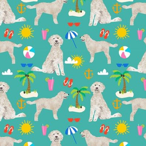 golden doodle dog beach summer fabric doodle fabric