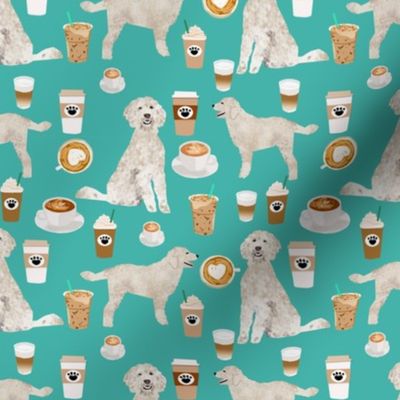 golden doodle fabric coffee fabric latte design doodle fabric