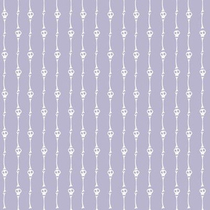 Tiny Skulls and Bones Pinstripes on Lavender