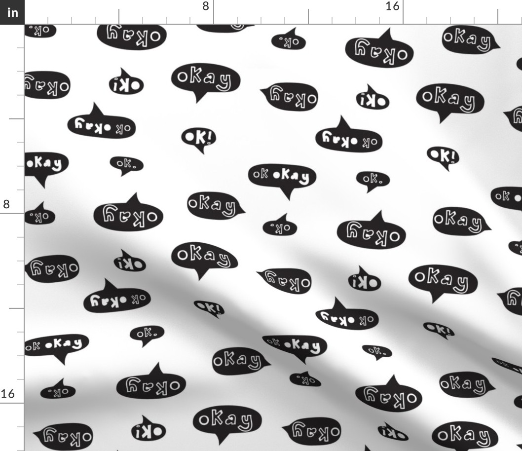 okay, ok pattern in black and white by eleventy-five