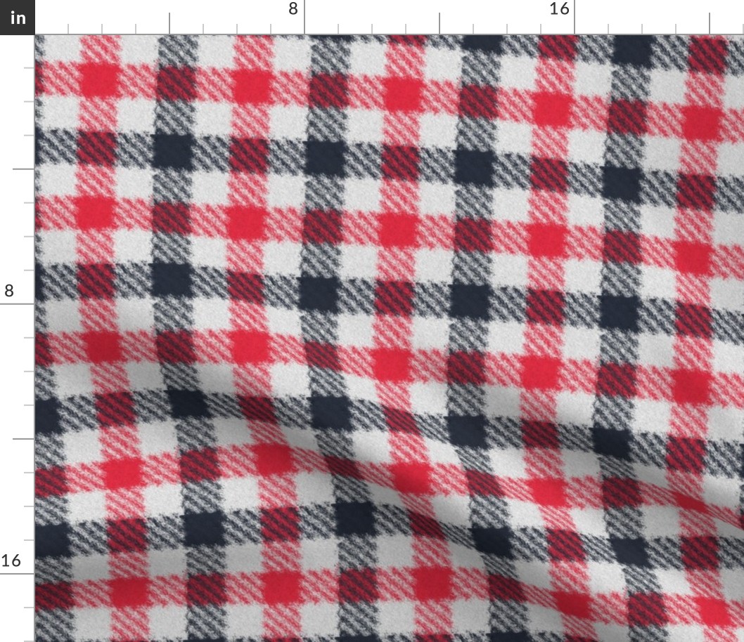 Black and Red Fuzzy Look Gingham