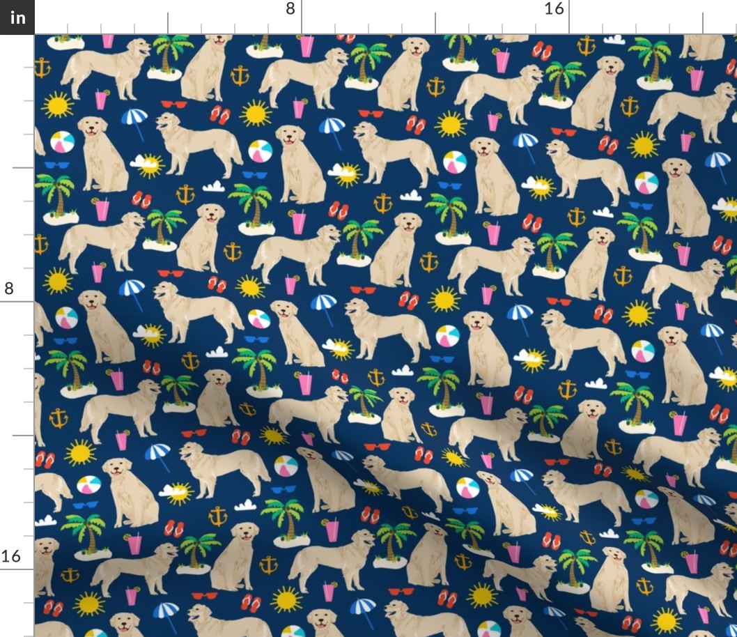 golden retriever beach fabric summer dog fabric golden retrievers fabric