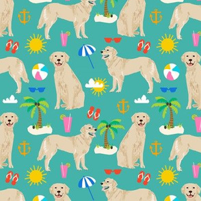 golden retriever beach fabric summer dog fabric golden retrievers fabric