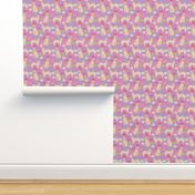 golden retriever donuts fabric - purple - donuts and food fabric, cute golden retrievers