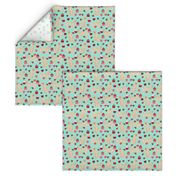 golden retriever valentines fabric - aqua - valentines love design, cute valentines love fabric