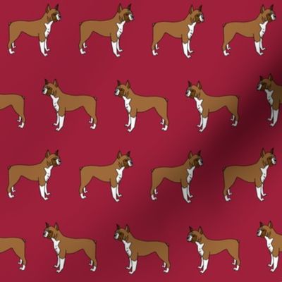 boxer // boxer dog fabric dogs design cute marroon dogs fabric