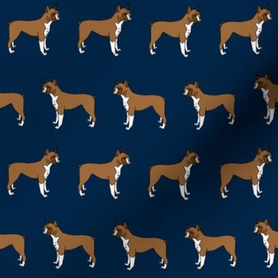 boxer // boxers dog fabric navy blue dog design andrea lauren pet fabric