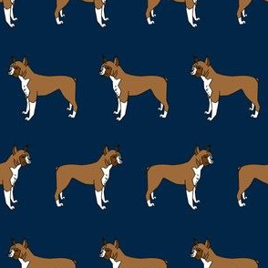 boxer // boxers dog fabric navy blue dog design andrea lauren pet fabric