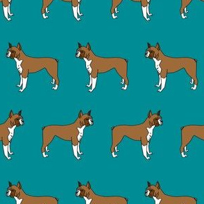 boxer // boxer dog cute turquoise boxers fabric best dog design