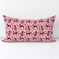 german shorthaired pointer valentines fabric - blossom pink - valentines love design, cute valentines love fabric