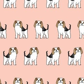cavalier king charles // spaniel dog fabric cute blush dogs fabric