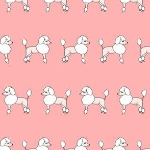 poodles // pink poodles fabric cute dogs fabric nursery baby girl design