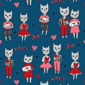cat love // cute cats in love love letters valentines love fabric cute cats kitty