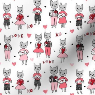 cat love // cats love valentines fabric cat design cat love letters fabric