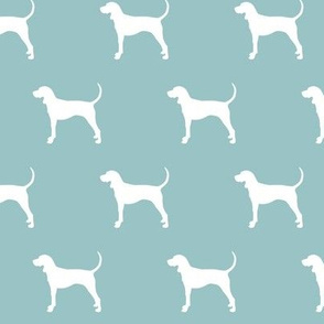 coonhound on blue echo || dog fabric