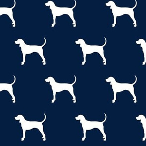 coonhound on navy || dog fabric