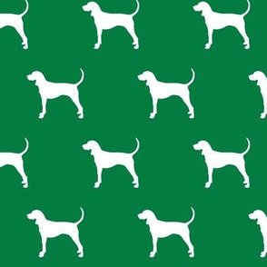 coonhound on green || dog fabric