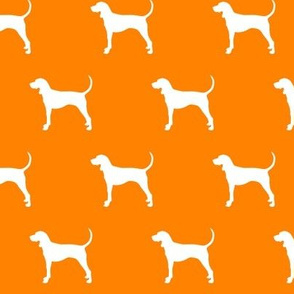 coonhound on custom orange || dog fabric