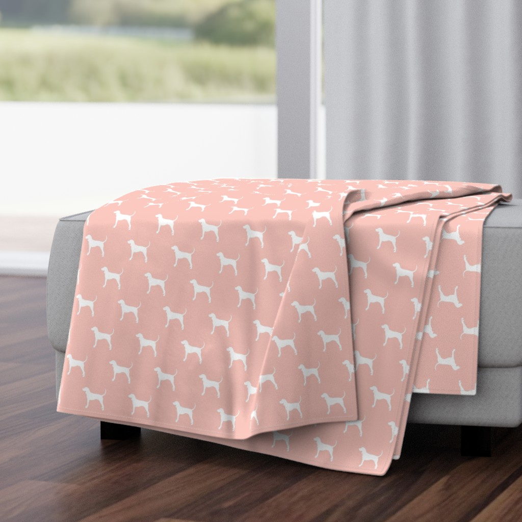 coonhound on briar woods pink || dog fabric
