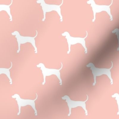 coonhound on briar woods pink || dog fabric