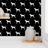 coonhound on black || dog fabric