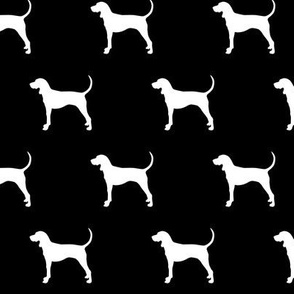 coonhound on black || dog fabric