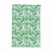 Floral Tropical Leaves / White Background