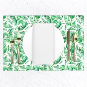 Floral Tropical Leaves / White Background