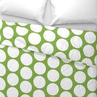 GIGANTIC White Polka Dots on Greenery by Su_G_©SuSchaefer