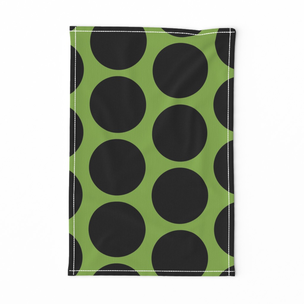 GIGANTIC Black Polka Dots on Greenery by Su_G