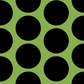 GIGANTIC Black Polka Dots on Greenery by Su_G