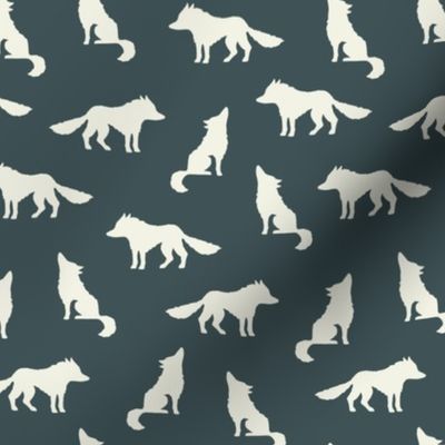 Wolf on navy gray