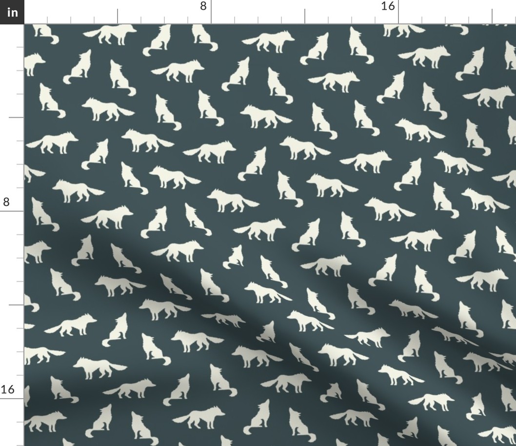 Wolf on navy gray