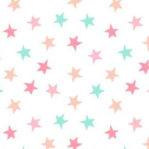 stars // mermaid collection peach mint pink coral star fabric girls nursery baby stars design