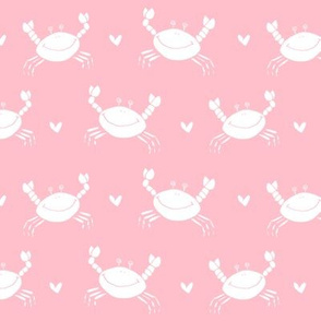 dancing crab // pink crabs fabric ocean animals fabric nautical summer design pink girls fabric