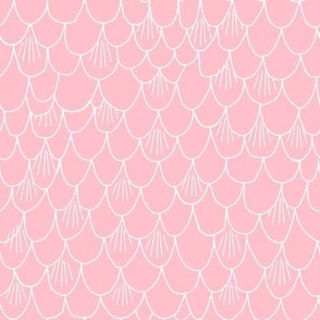 scales // mermaid fish scales pink scallops scallop fabric cute girls fabric