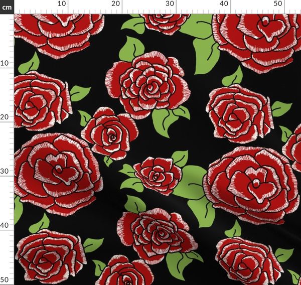 Greenery Fire And Ice Roses Spoonflower