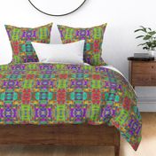 ABSTRACT INCA MULTICOLOR SQUARES GEOMETRIC