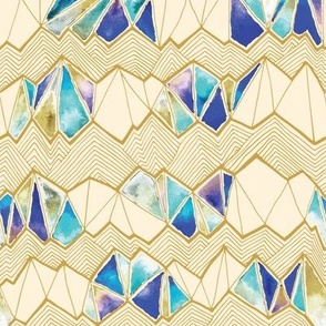 Mountain Stained Glass | Gold 